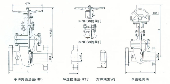 美标闸阀结构图[CLASS600-900LB]