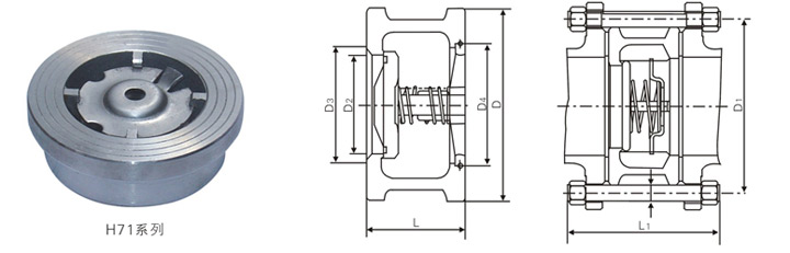 对夹升降式止回阀结构图